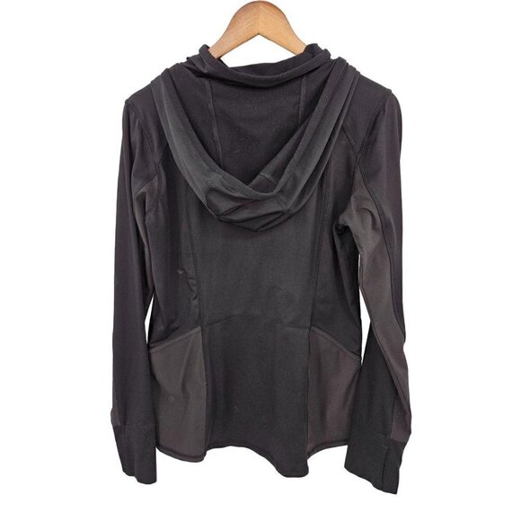 Athleta Womens Pullover Hoodie Sweatshirt Kangaroo Zip Pocket Medium 8 10 Black - Picture 6 of 16